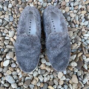 Joshua Grey Faux Fur Slip-On Shoes